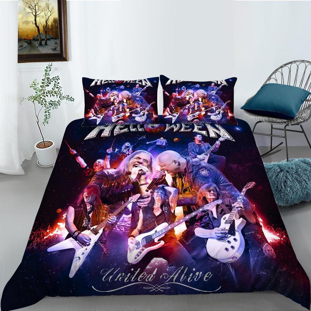 Set de husă de pilota cu imprimare 3D de Halloween cu fată de pernă Textile de casă Set de lenjerie de pat pentru copii Seturi de pat de o singură dimensiune