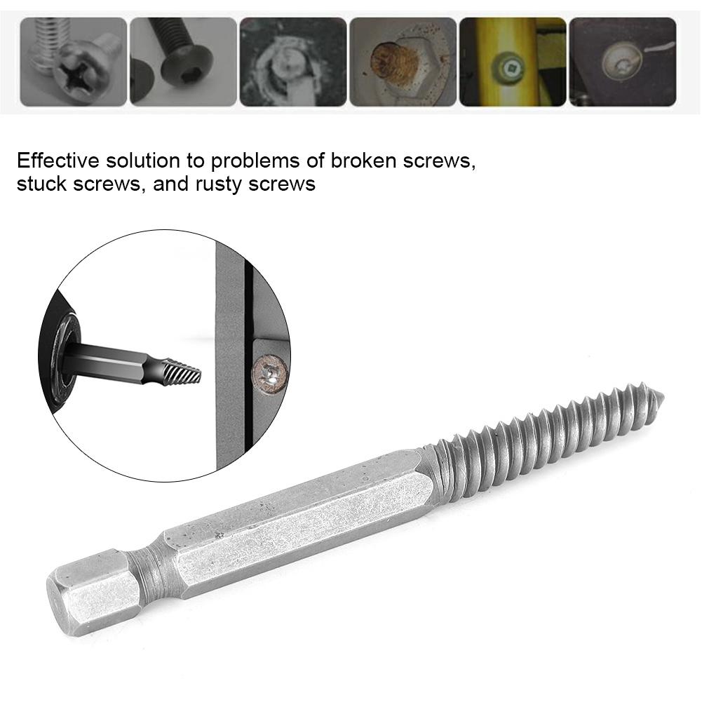 5Pcs 65mm Screw Extractor Broken Damaged Stud Remover Drill Bits Hexagonal Handle HighSpeed Steel