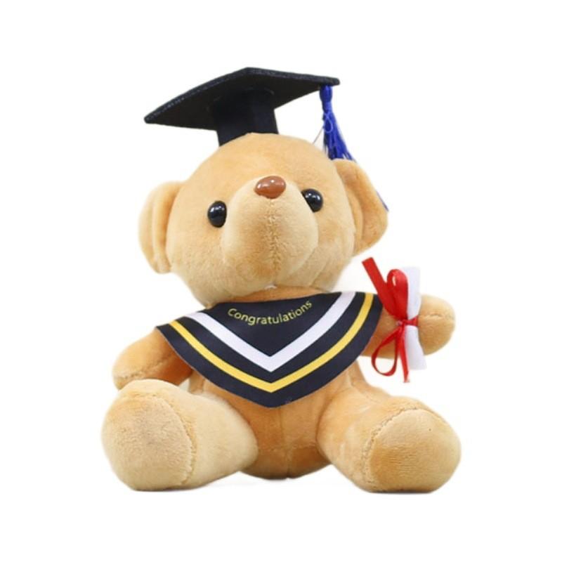 Doctor Teddy Hat Bear Cartoon Plush Toys Students Graduation Souvenir Gift Doll