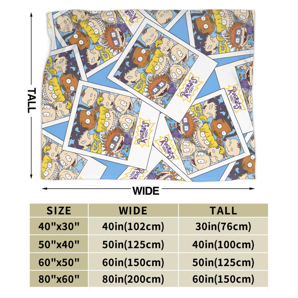 Rugrats Playful Character Blankets  Warm Soft Plush Throw Blanket For Couch Chair Airplane Travel Flannel Bedspread Bed Cover