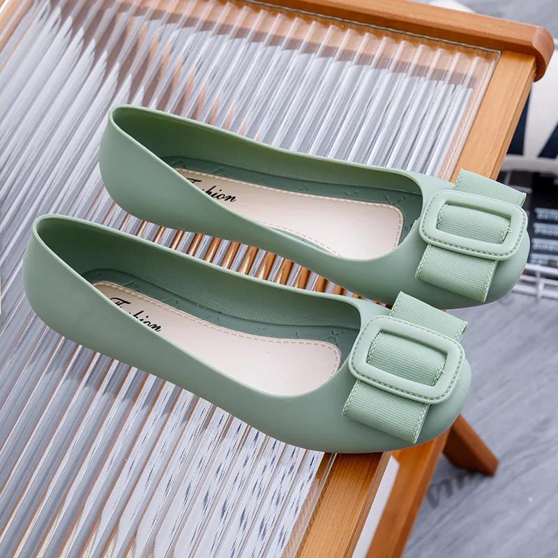 Fashion 2024 New Women's Sandals Solid Color Flat Bottom Fashion Round Head Summer Outerwear Daily Casual Flat Bottom Single Shoe