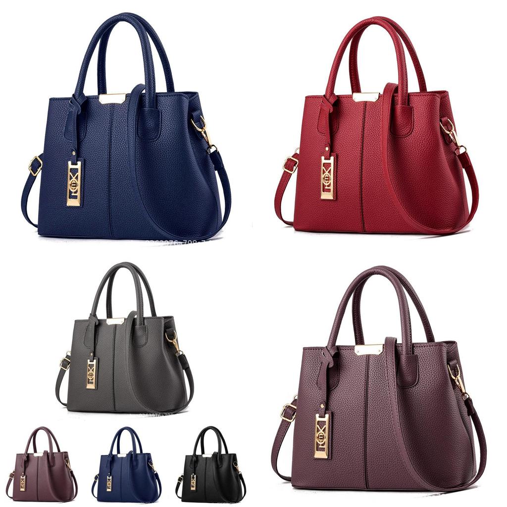 Stylish Large Capacity Mom Handbag For Middle-aged Women In Elegant Purple Color