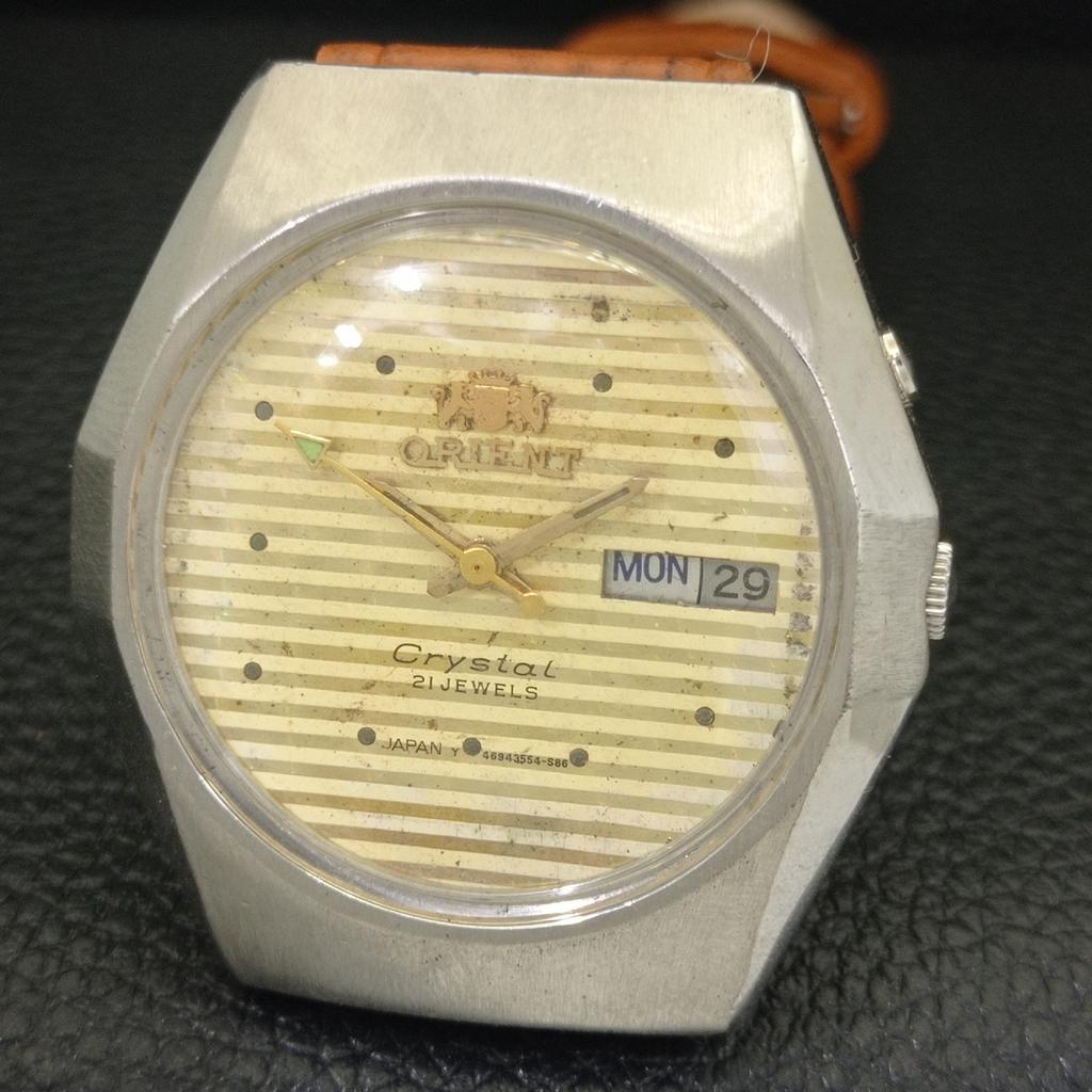 VINTAGE ORIENT CRYSTAL AUTOMATIC 46941 JAPAN MENS ORIGINAL DIAL WATCH A703593-1