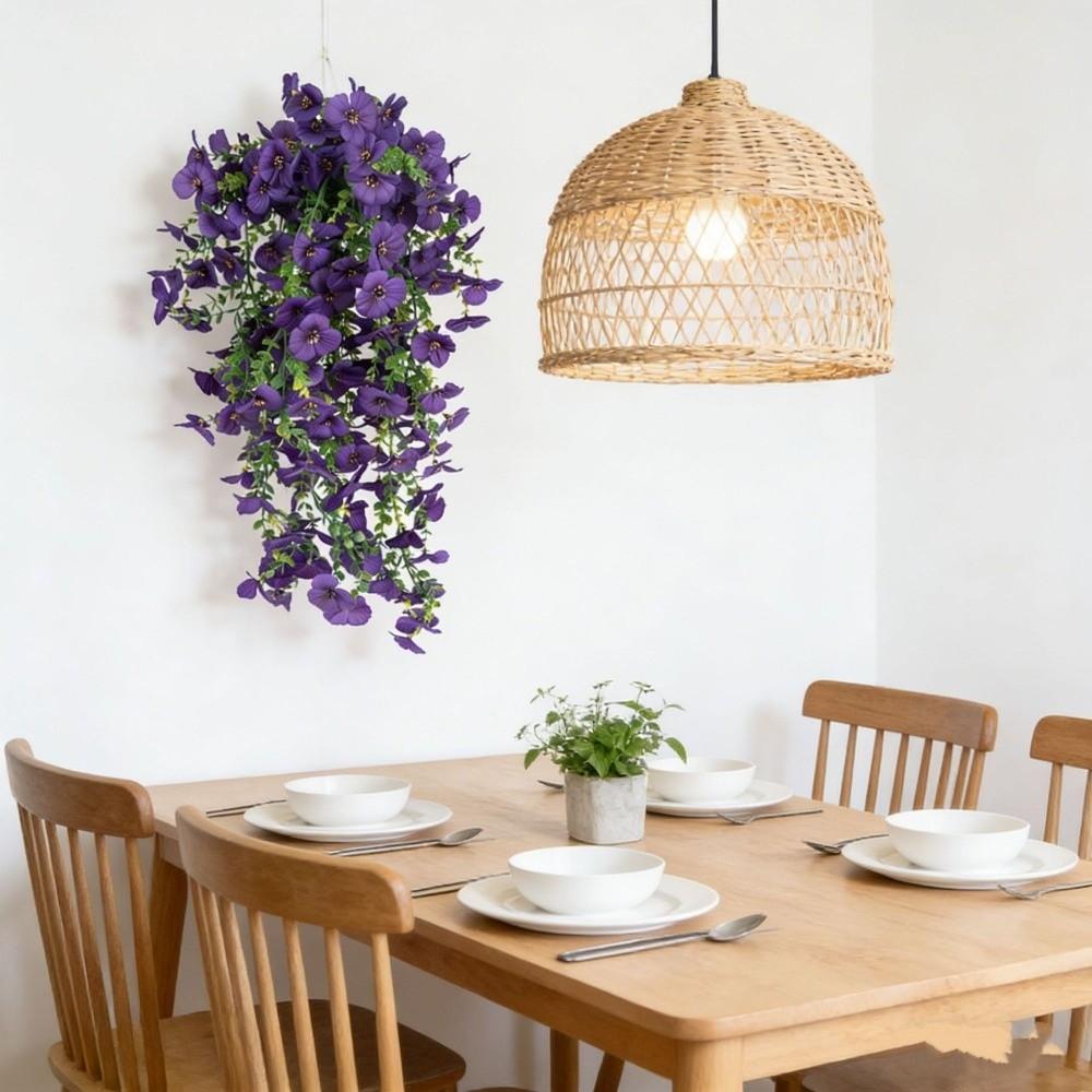 Multicolor Artificial Flower DIY Viola Tricolor Eucalyptus Pansy Hanging Lifelike Plants Wreath Wall Hanging Ornament