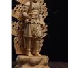 Solid Wood Carving Patron Saint Does Not Move Ming Wang Statue Chinese Buddhism Figures Home Living Room Office Feng Shui Statue