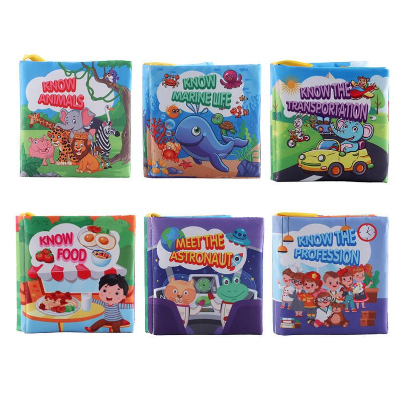 Baby Sensory Enlightenment English Cloth Book With Sound Paper Tear-resistant And Washable Early Childhood Educational Toy