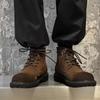 Handmade Men High Top Boots High Quality Leather Walking Shoes Outdoor Sneakers Men Lace Up Non-Slip Ankle Boots for Men