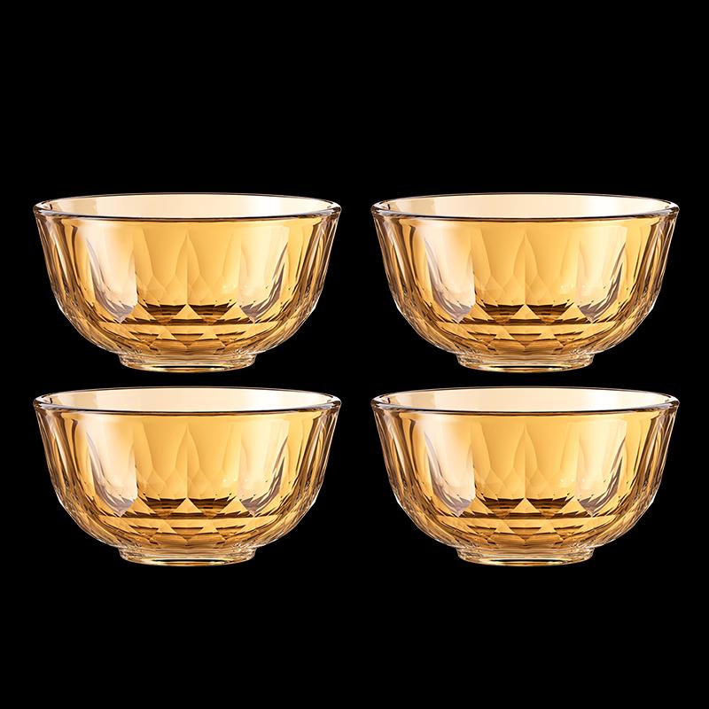 LocknLock Crystal Amber 4-Piece Glass Food Storage Set