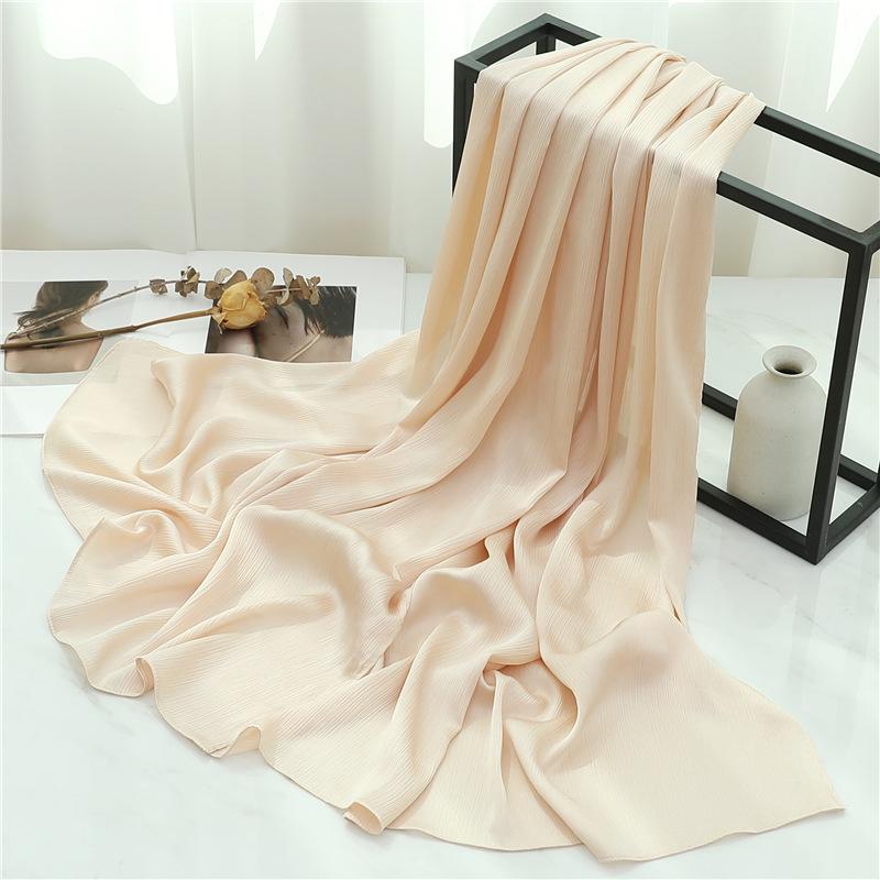 Headscarf Solid color silk scarf Basic versatile scarf Women's smooth crepe travel scarf Xizang travel shawl