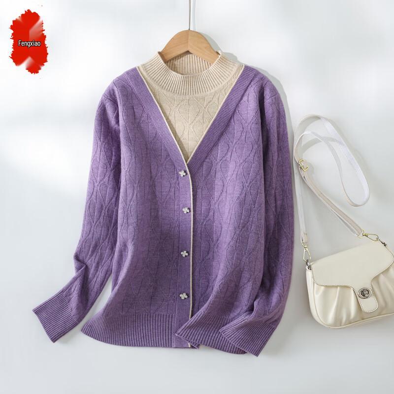 

Fengxiao Mid-Aged Women s Stylish Knit Pullover Sweater XL (Up to 115 Jin)
