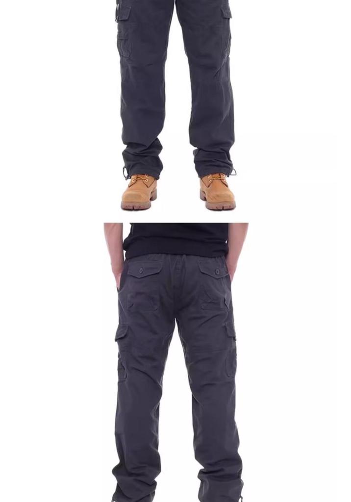 Men's Loose Fit Multi-Pocket Camouflage Cargo Pants - Wear-Resistant, All-Cotton, Casual Spring/Autumn Trend.