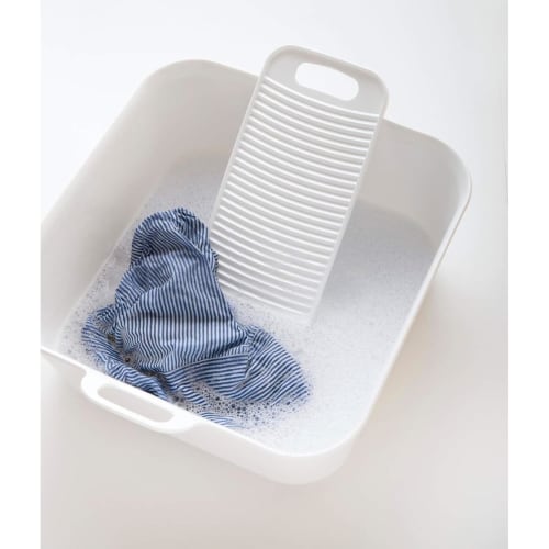 Ohe Laundry Tub, 43.5cm H X 37cm W X 17.5cm D, White, Arao! Large Storage Basin, Great for Hand Washing, Soaking, Pet Washing, and Footbaths, Made In