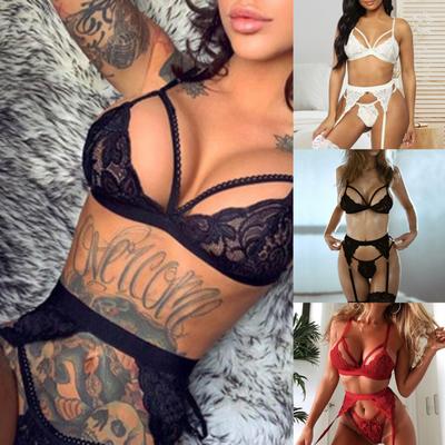 3 Pçs/set Roupa Interior Close-fitting Experiência Visual Spandex Sutiã Transparente Terno de Três Peças