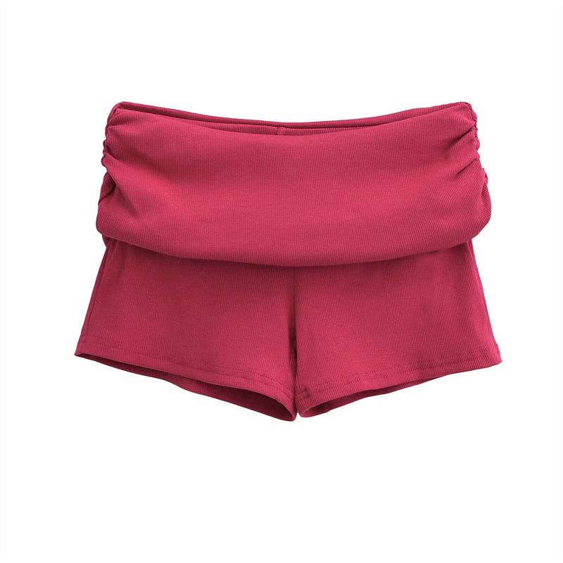 

Ribbed Pleated Low-Waist Shorts for Women – Sexy Casual Style L
