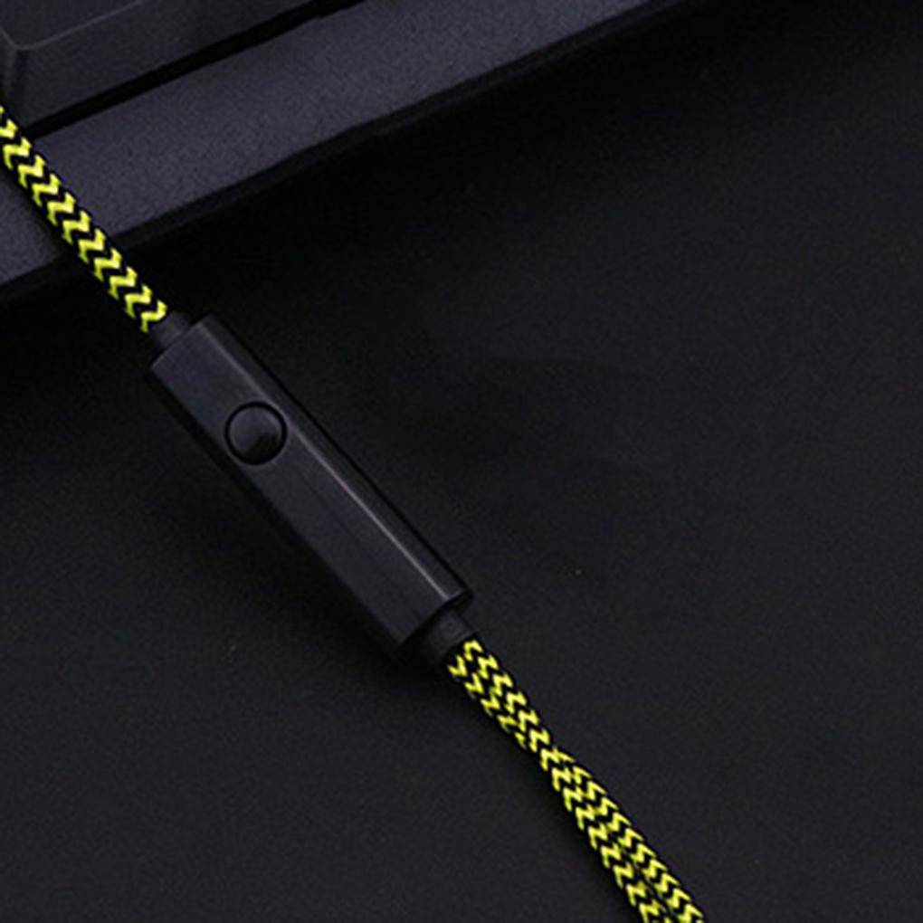 Braided In-ear Mobile Phone Headset Crack Wired Control Earphone With Mic