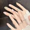 10Pcs Colorful Nail Tips Summer Cat's Eye Glitter Fake Nail Patches Reusable Short Square Head Handmade Press on False Nails