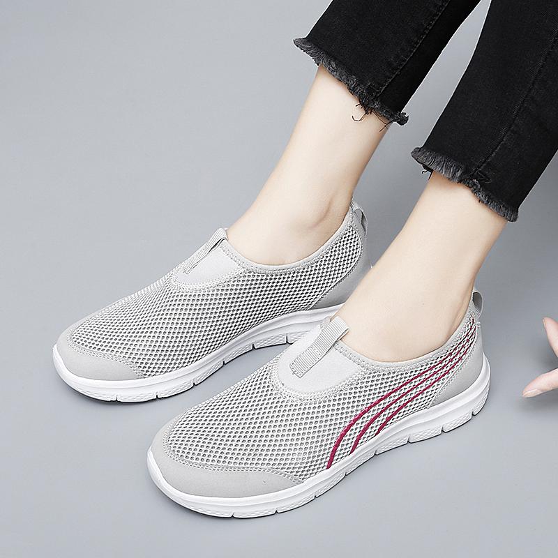 Fashion Women Casual Shoes Mesh Summer Breathable Sneakers Flat Shoes Lady Zapatos Mujer Flat Platform Light Leisure Women Flats Loafer