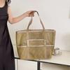 Bolsa de playa de malla portátil para mujer, bolsa de almacenamiento de maquillaje para viajes, bolsa de baño de verano, organizador, bolsa de compras