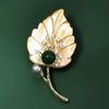 Bo Xin Yun Luxury Seashell Leaf Brooch with Agate and Freshwater Pearl