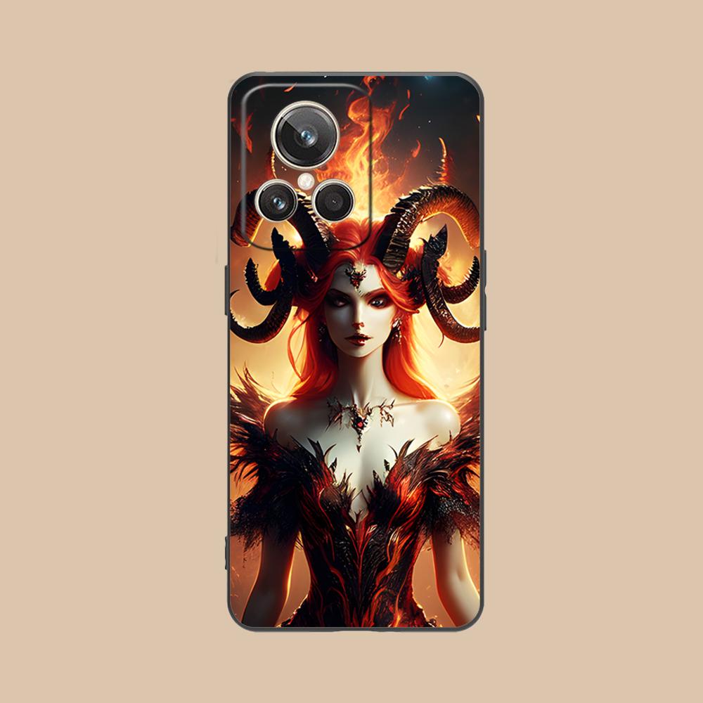 

Dark Goddess Lilith Phone Case for Realme 15 14 13 12 11 10 9 Pro Plus T i Lite 5G Soft TPU Shockproof Cover realme 9i 5G