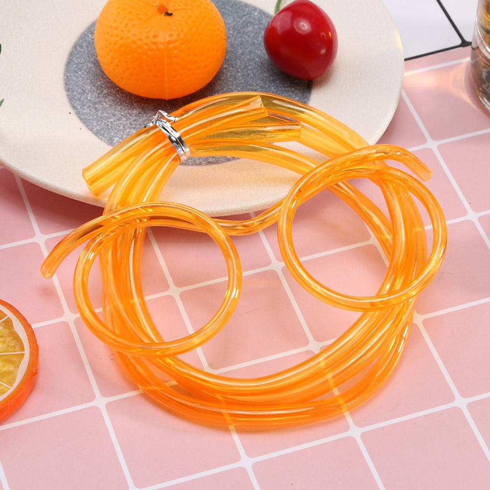 Silly Straw Glasses Fun Loop Drinking Straw Eye Glasses for Kids Party (Orange)