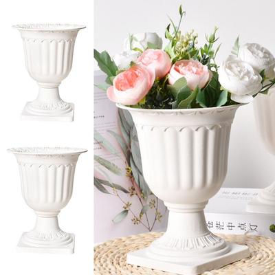 2pcs Roman Plastic Containers Flowerpot Wedding Pedestal Style Planter Creative Pots  Living Room
