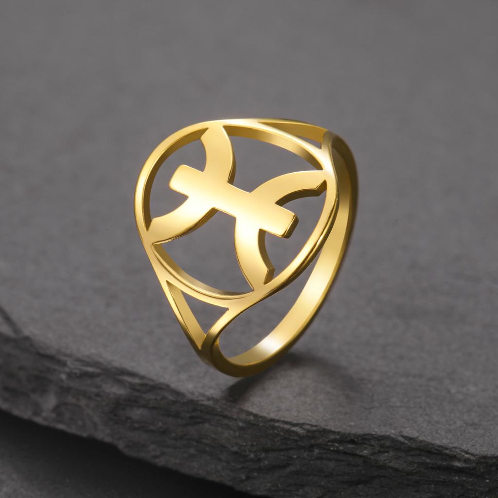 LIKGREAT Amazigh Berber Symbol Finger Ring Stainless Steel Men Women Yaz African Ethnic Tribe Religious Amulet Jewelry Gift