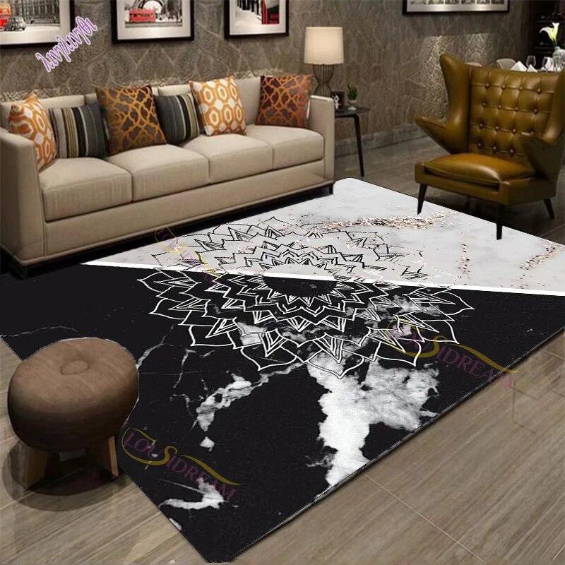 Modern Chinese Dragon Tiger Tai Bagua Yin Yang Area Rugs Living Room Carpet for Children Play Home Deco Floor Mat and Carpets