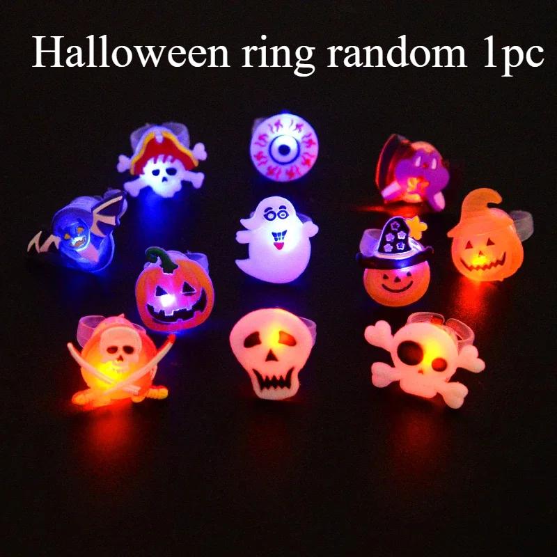 Halloween Light Up Glowing Rings Christmas Party Favors LED Rings Flashing Glowing Finger Rings Fun Props for Kids Adults