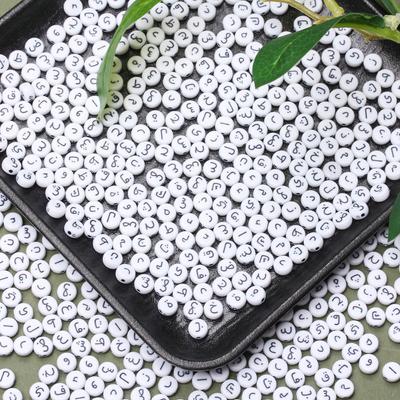 100Pcs 6.5mm Round Acrylic Arabic Beads Loose Beads For DIY Jewelry Making Bracelet Necklace Key Chain Handmade
