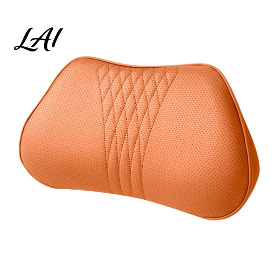 Washable PU Leather Neck Protector Memory Foam Car Pillow/Backrest Breathable Cover with Adjustable Auto Pad Elastic Strap Relieve Fatigue
