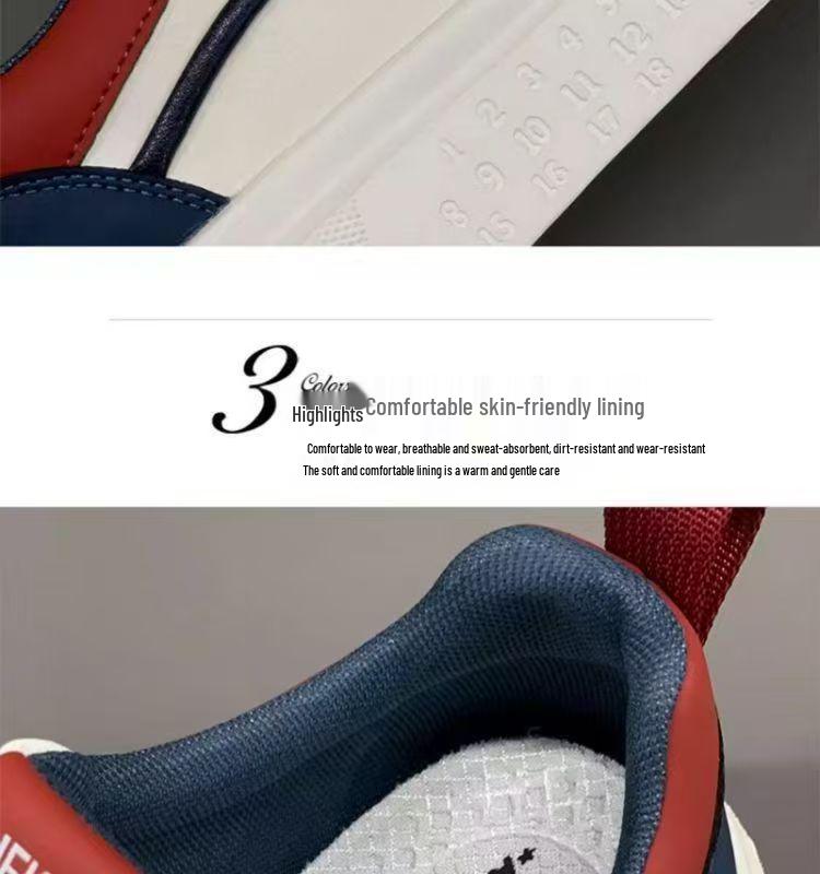 Herbst 2025 Herren Atmungsaktive Trendige Low-Top Weiß Skate Schuhe mit dicker Sohle