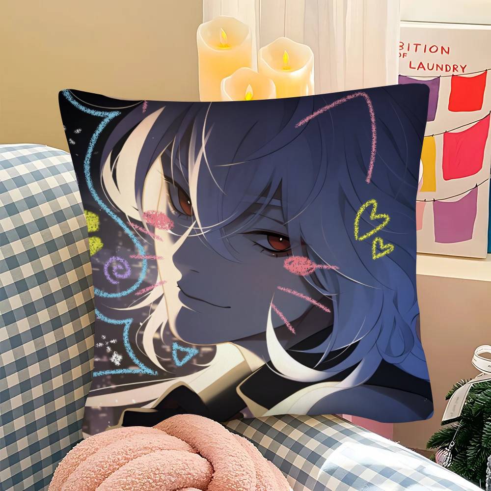 1Pc A Date With D-Death Casper Cartoon Pillow Case Fashion Square Pillowcase Bedroom Sofa Room Ins Decoration Leisure