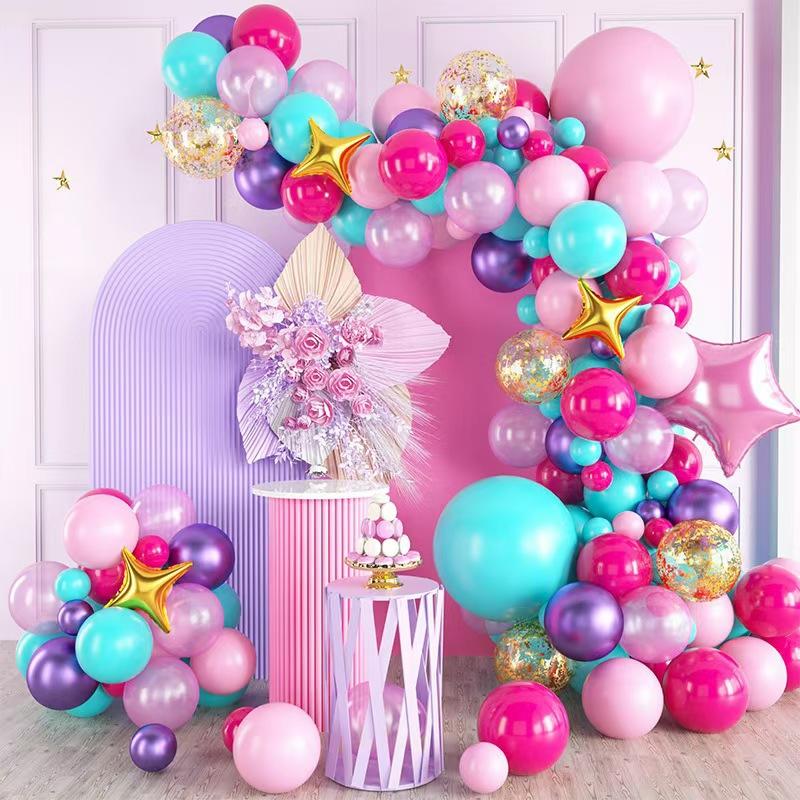 Unicorn Theme Arch Latex Star Balloon Chain Birthday Party Decoration Scene Decoration