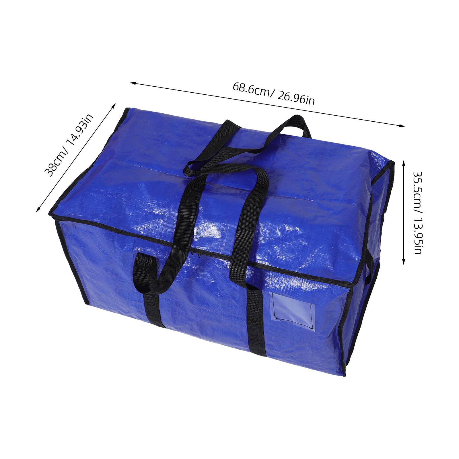 

Large Capacity Storage Bag 88L Blue Waterproof Pvc Moving Tote For Bedding Comforter Blanket Clothes Organizer Mesh Handle Dorm синій