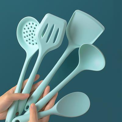5 pezzi di utensili da cucina in silicone antiaderenti, spatola, cucchiaio, scolapasta, spatola per riso, utensili da cucina, set di utensili da cucina