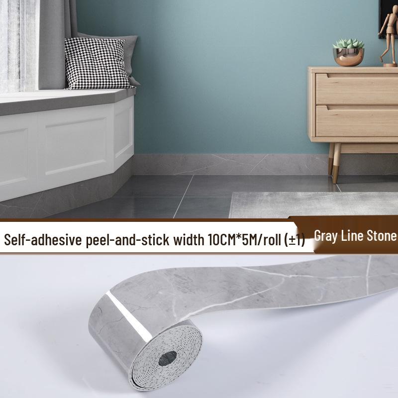 10cm X 5m Self-Adhesive Wall Sticker Roll: Tile Skirting Board & Corner Decoration