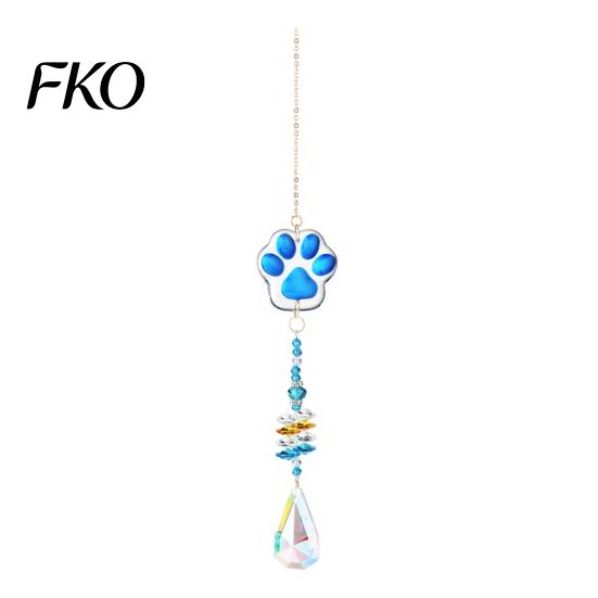 Cute Cat Paw Suncatchers Crystal Wind Chimes, for Windows Hanging, Soft Decoration Gift For Pet Owners Prism Rainbow Maker Indoor Outdoor Home Garden озеро синий