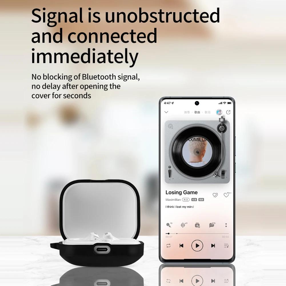 Silicone Protective Case for Redmi Buds 5 Anti-Drop Shockproof and Dustproof with Carabiner for Easy Carrying