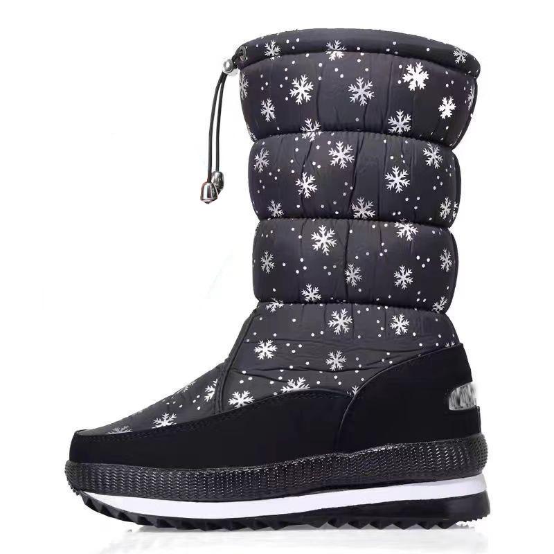 Fashion Women's New Winter Thick Warm Snow Boots Are Simple Comfortable Versatile Anti Slip Fashionable Women's Cotton Shoes