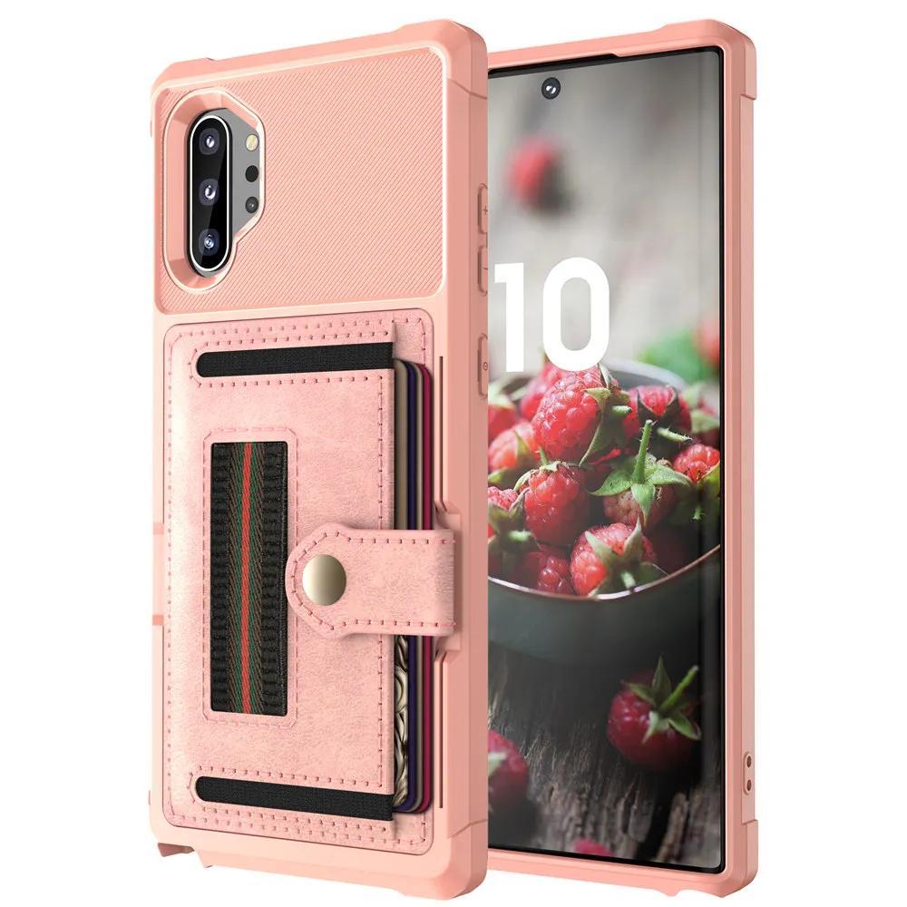 for Samsung Galaxy Note 20 S21 Ultra 10 9 S20 S21 S10 S9 Plus S10e S10+ Case Leather Multi Card Holder Wallet Retro Luxury Cover