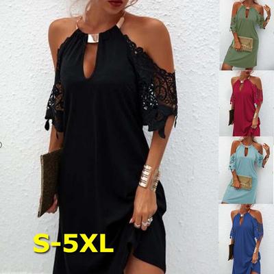 Letná móda Dámske minišaty bez rukávov Ležérne ohlávkové šaty Ohlávkové šaty s potlačou Veľká veľkosť