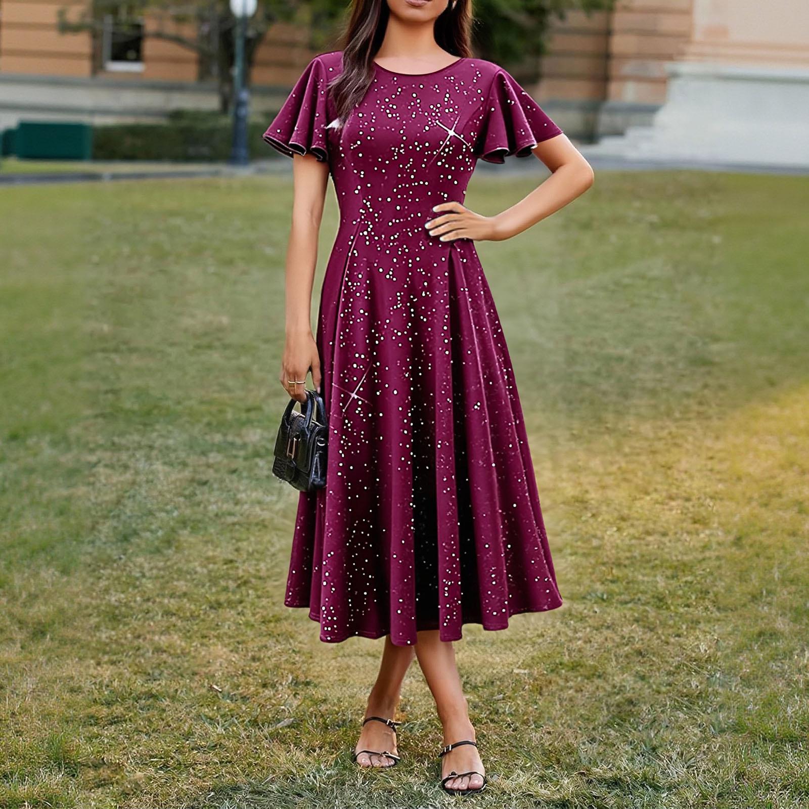 Женское элегантное и стильное короткое платье с пайетками XL винный