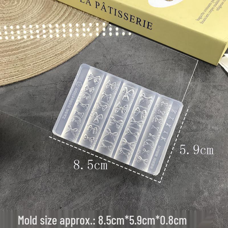 Высокопрозрачная силиконовая форма для нейл-арта в виде банта для DIY-резьбы