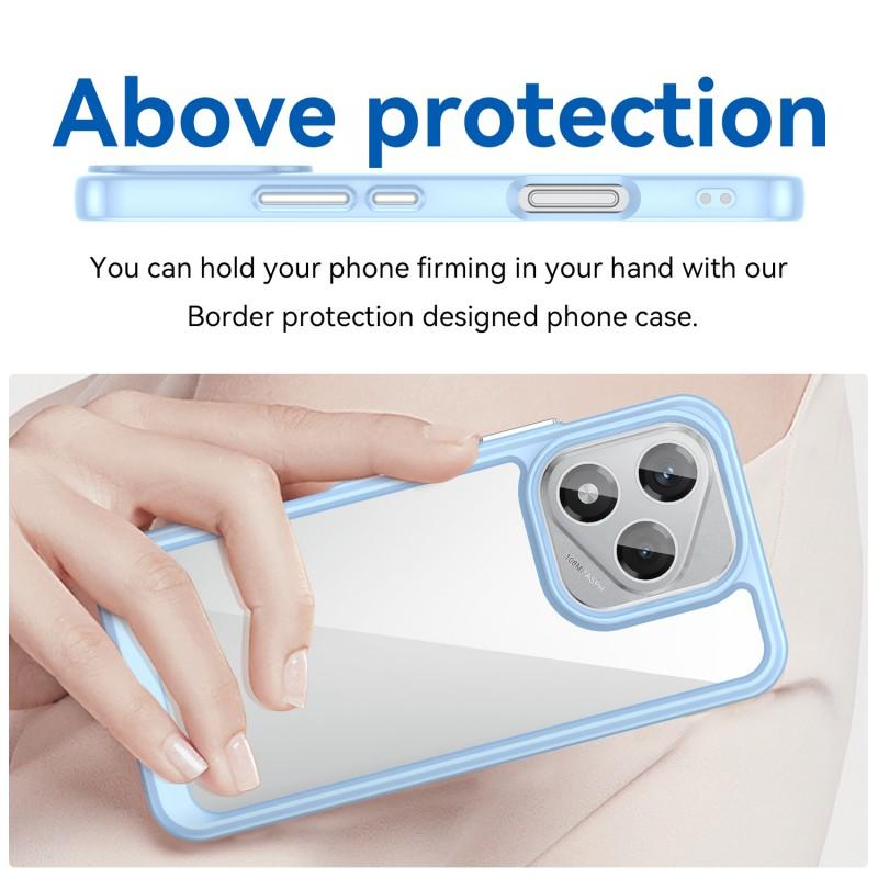 Für Honor 400 Lite 5G Handyhülle WANLONFENG XC Serie TPU Acryl Hülle mit Gehärtetem Glas (Großes Linsenloch)