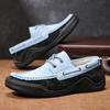 Fashion Men Casual Leather Soft Bottom Shoes Handmade Flat Designer Lightweight Lace-Up Loafers Luxury Brand Boat Shoes Plus Size 38-46