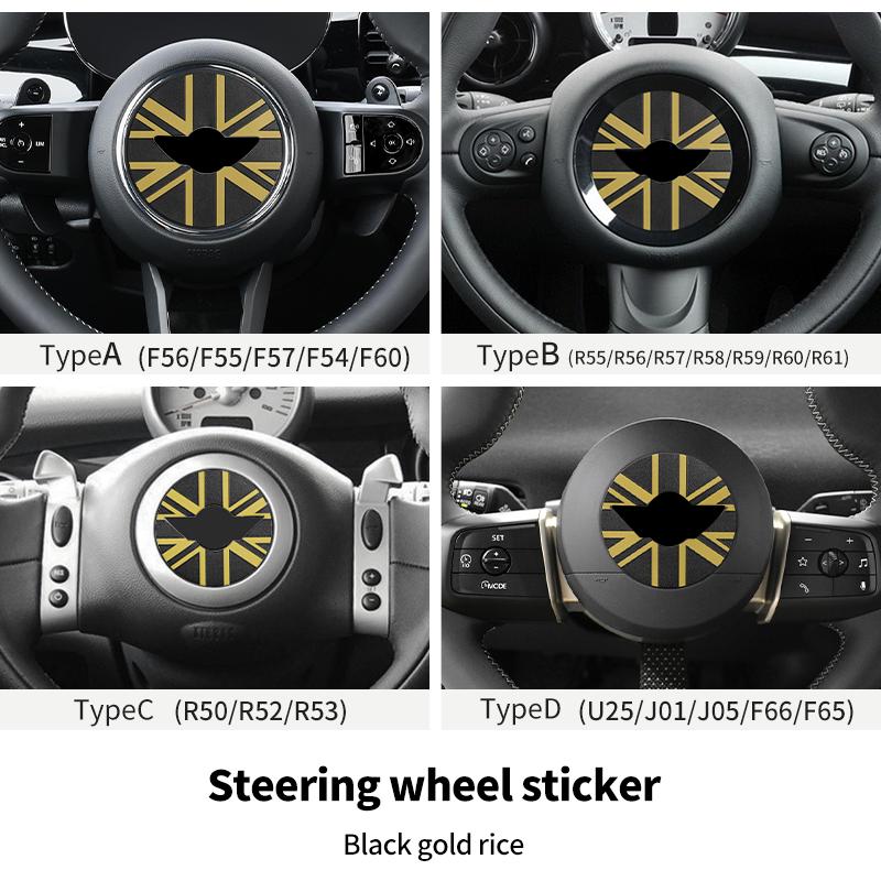 Adesivo per Volante Auto Per Mini Cooper F56 F55 F60 R56 R60 F65 U25 Countryman Adesivi in Pelle PU Accessori Interni Auto