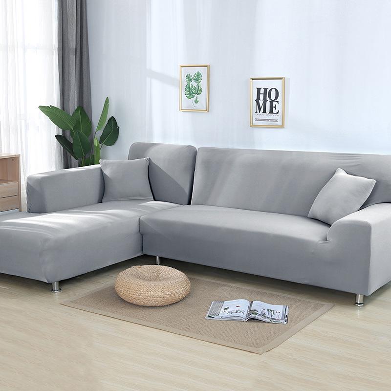 L-Shaped Elastic Sofa Cover - Universal Full Coverage for Chaise Lounge & Leather Sofas, All-Season Use