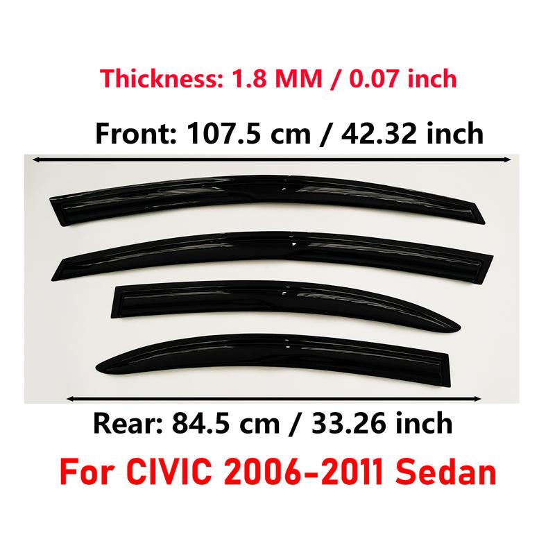 4 Pcs of the Latest Model Car Window Sunshade for Civic 2006-2011, Window Visor Rain Guards Window Visors Window Rain Guards