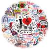 50/100PCS Small Fresh Music Graffiti Stickers Luggage Stationery Phone Guitar Cups Waterproof Text Stickers